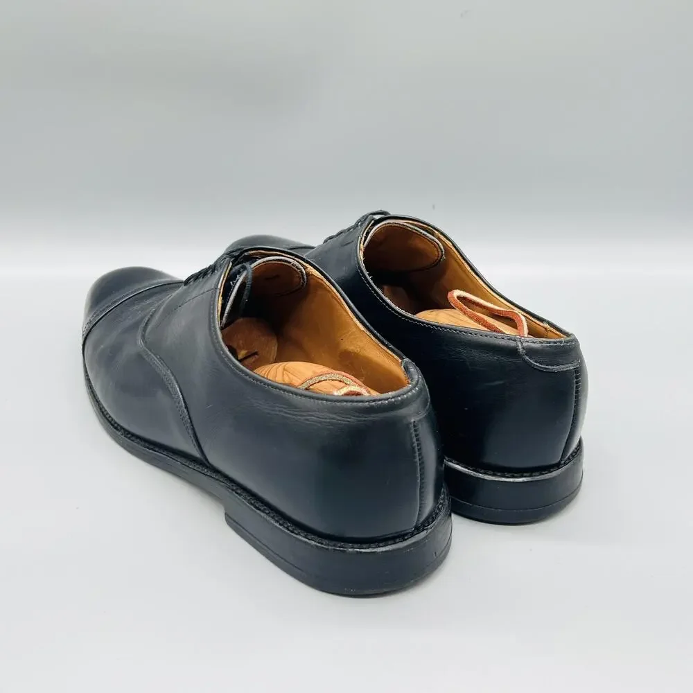Allen Edmonds Shoes Mens 10.5 Black Leather Byron Cap Toe Oxford Dress Classic